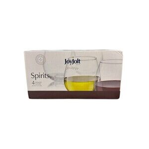 Joyjolt Spirits Stemless Wine Glasses for Red or White Wine (set of 4) 15 Ounces